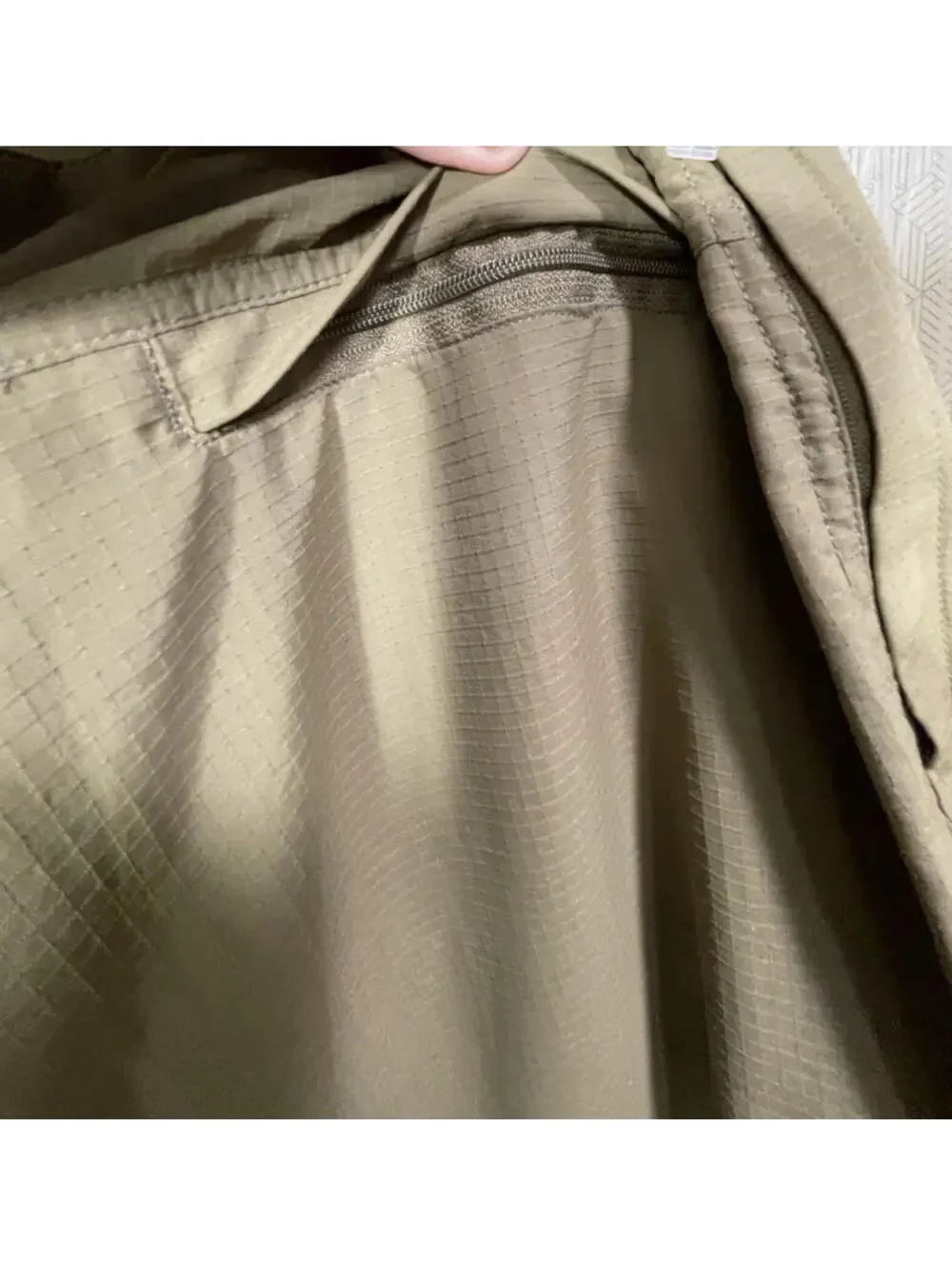 NWOT RailRiders Mens 42x32 Nylon Hiking Pants Convertible To Shorts Tan Travel